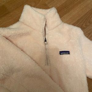 Pink Patagonia quarter zip fleece